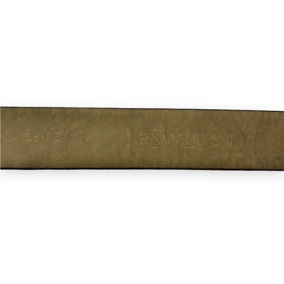 YVES SAINT LAURENT Burgundy Glove Tanned Leather Belt VINTAGE - Picture 5 of 8